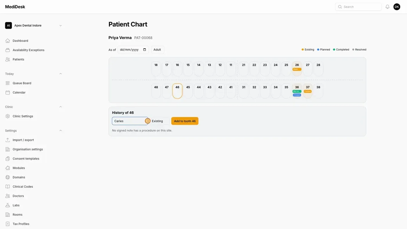 Chairside: medical history and the tooth chart