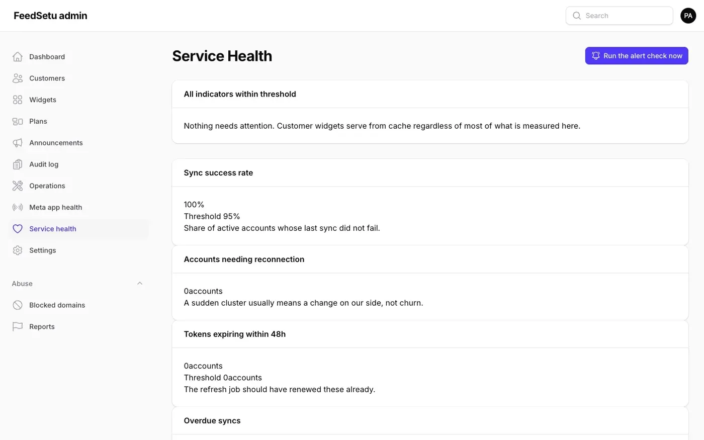 Service health