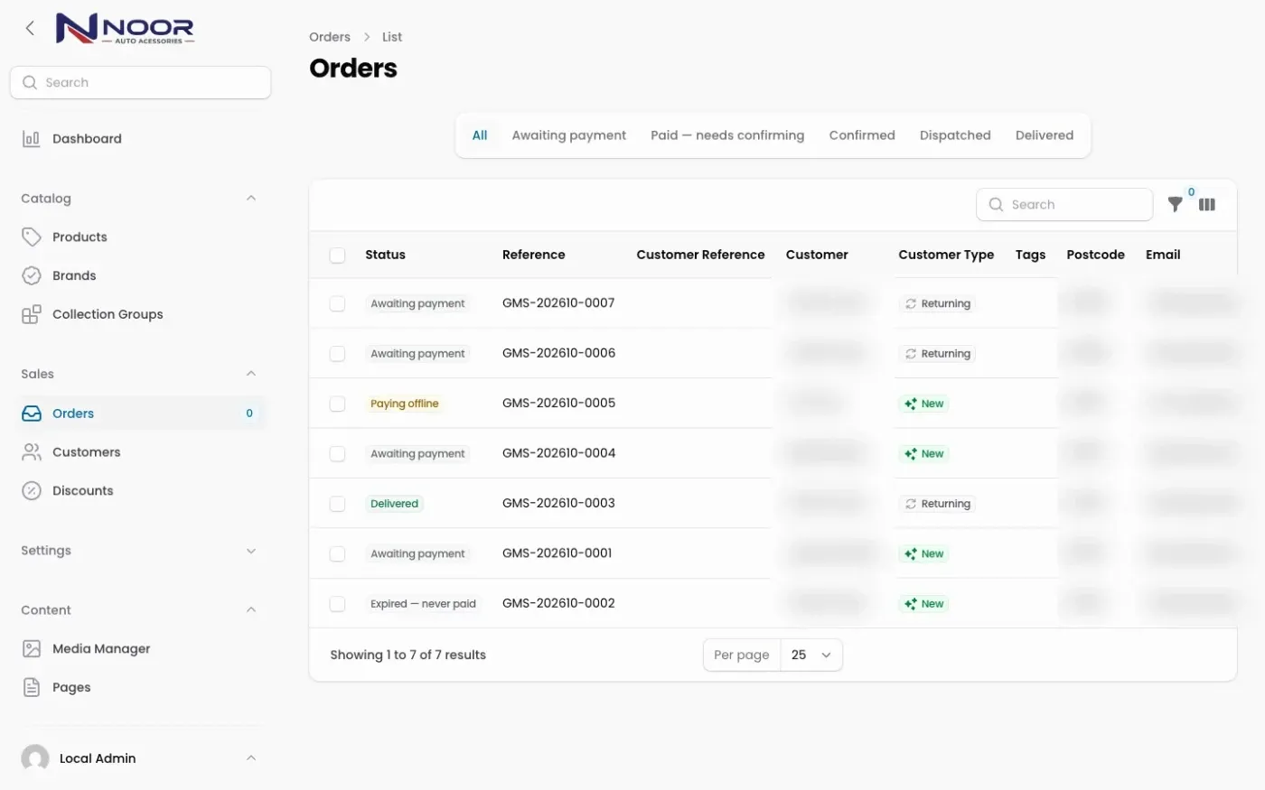 Orders in one place